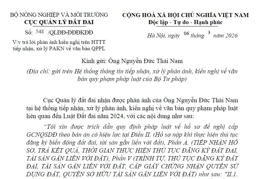 Công văn 548/QLĐĐ-ĐĐĐKĐĐ-Hướng dẫn cấp Giấy chứng nhận QSDĐ theo bản án
