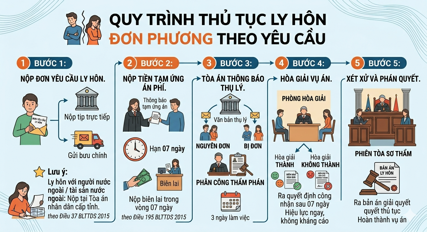 Hướng dẫn hồ sơ, thủ tục ly hôn đơn phương từ A-Z
